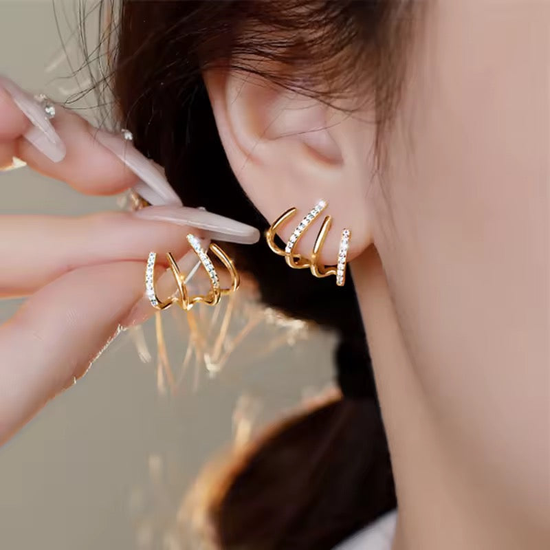 Claw-Set Pave Sparkle Ear Cuffs