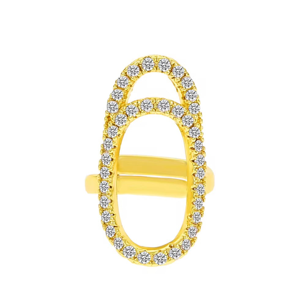 Gold Plated Adjustable FingerNail Ring Set of 5