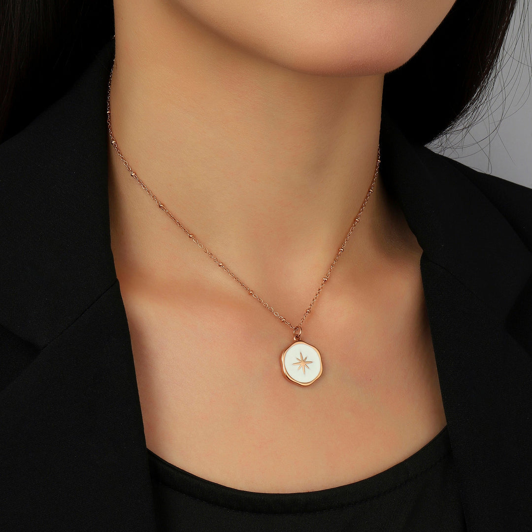 Star Sun Disc Pendant Necklace