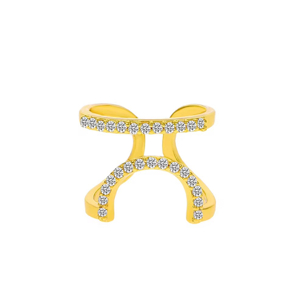 Gold Plated Adjustable FingerNail Ring Set of 5