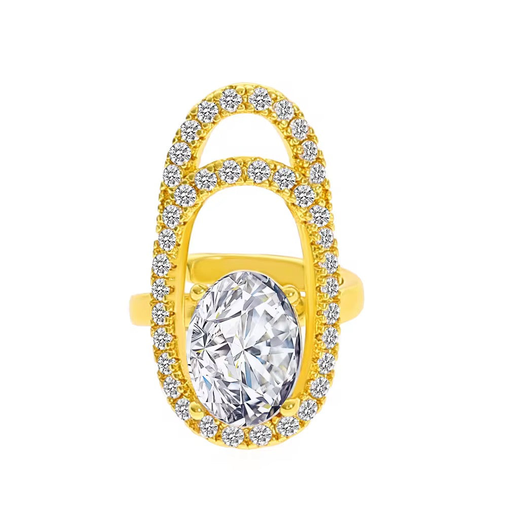 Gold Plated Adjustable FingerNail Ring Set of 5