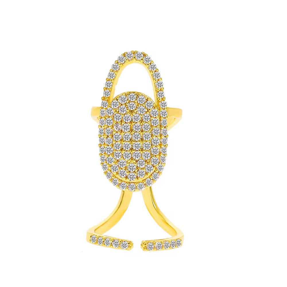 Gold Plated Adjustable FingerNail Ring Set of 5