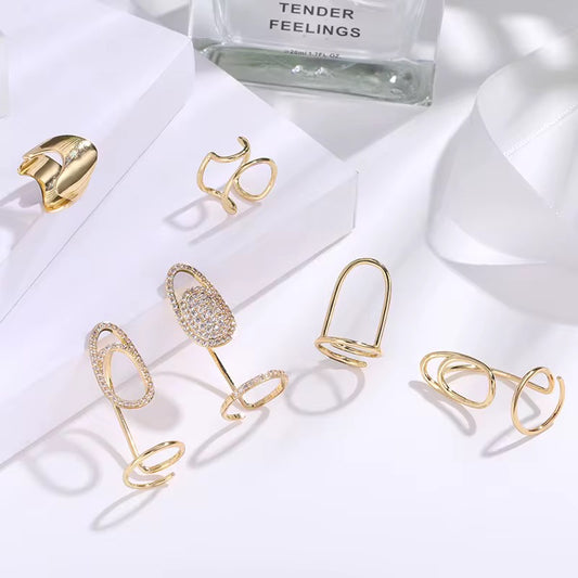 Elegant Nail Armor Rings Collection Set of 5