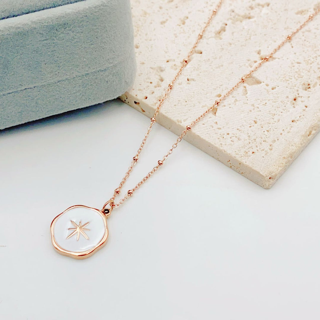 Star Sun Disc Pendant Necklace