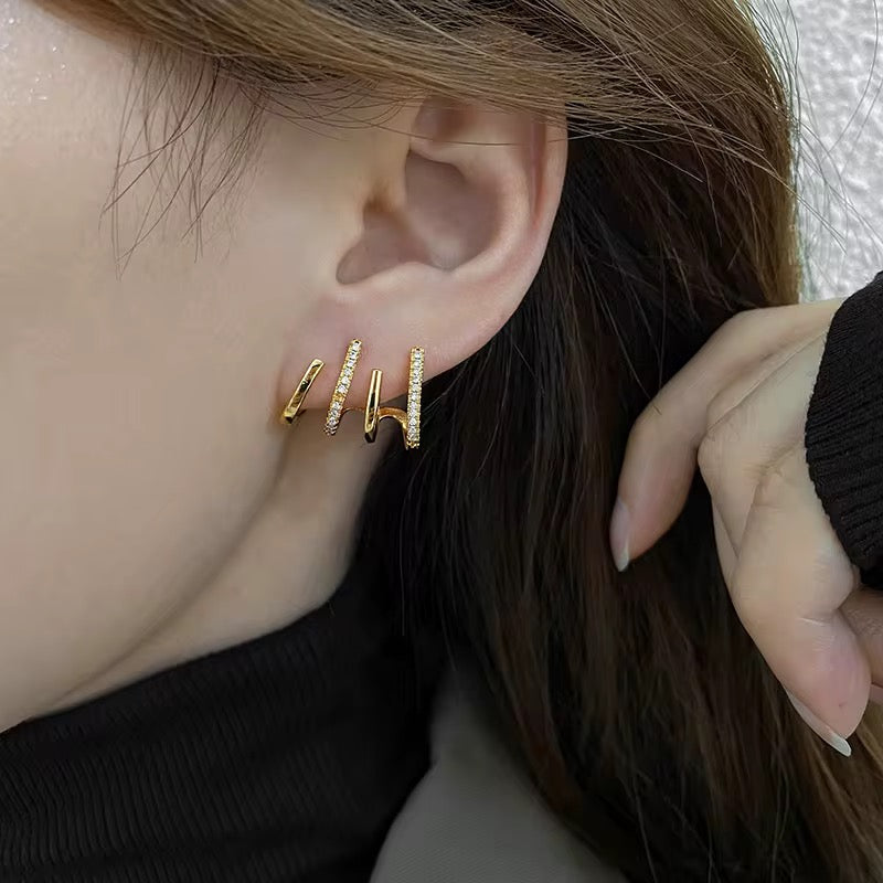 Claw-Set Pave Sparkle Ear Cuffs