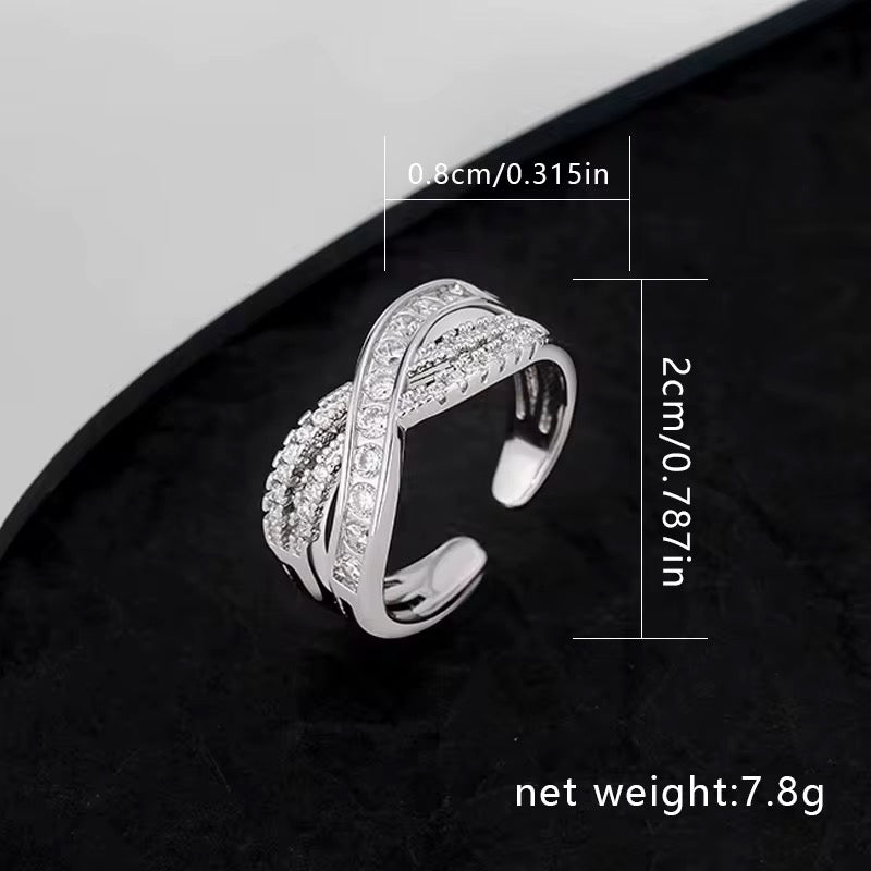 Modern Infinity Wrap Zircon Cross Adjustable Ring