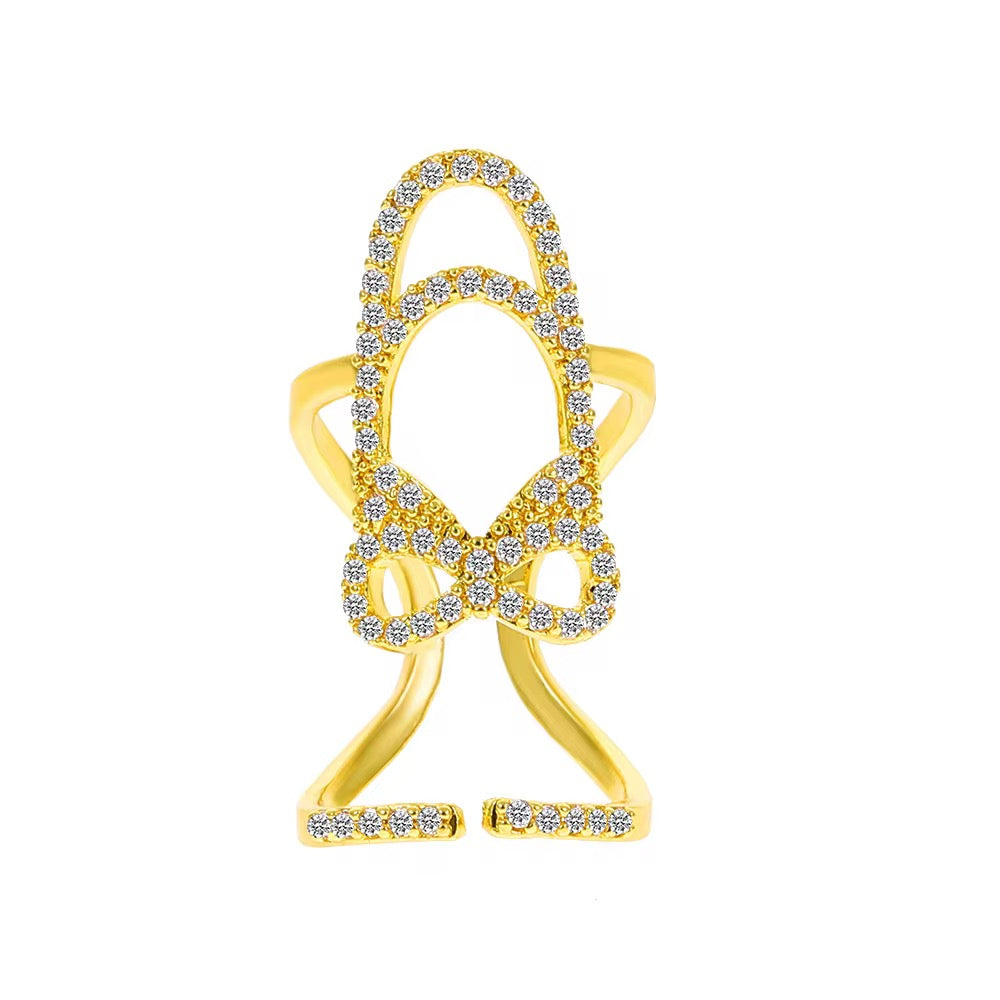 Gold Plated Adjustable FingerNail Ring Set of 5