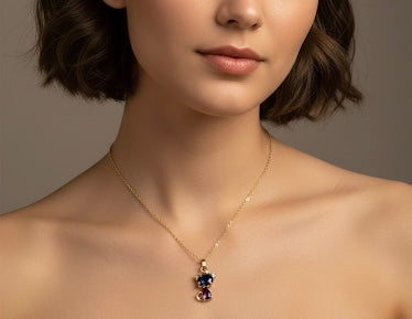 Clavicle Chain Stainless Steel Pendant Zircon Cat