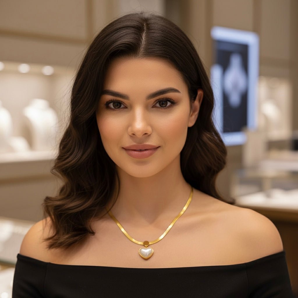 Golden Heart Serenity Necklace