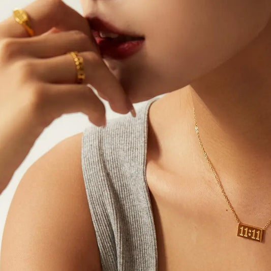 Chic Gold-Tone 11:11 Inspirational Necklace